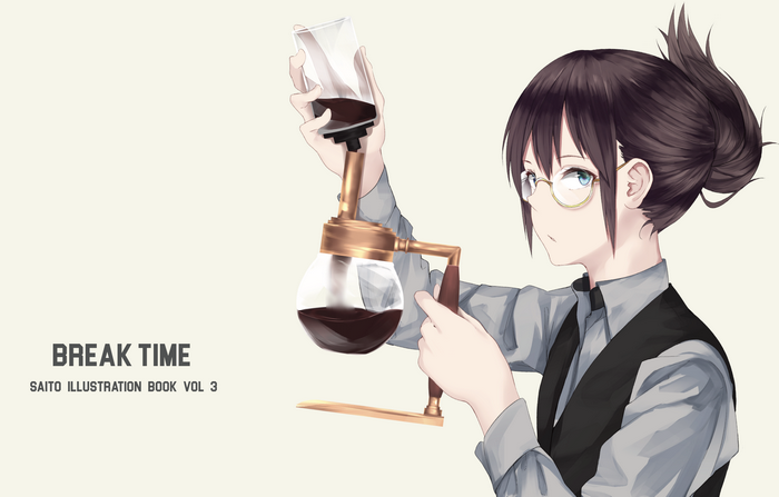 Girl making coffee with siphon brewer