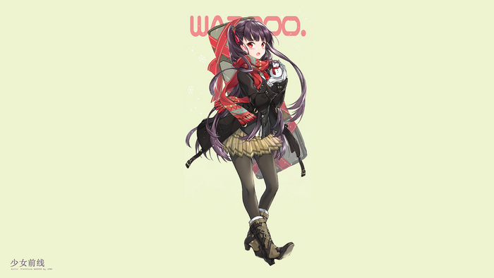 WA2000 from Girls Frontline holding a snowman