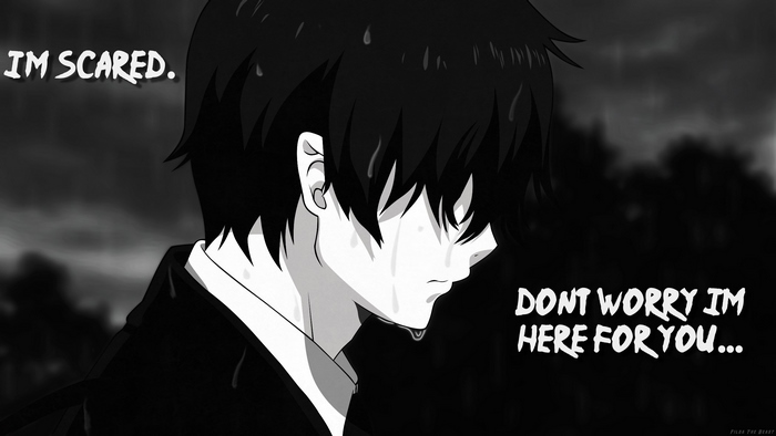 Sad Ao No Exorcist Anime Boy in Dark Rain