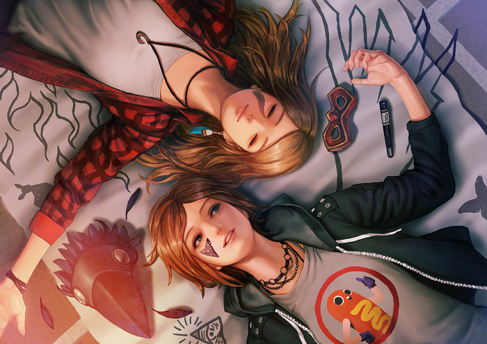 Rachel Amber and Chloe Price lying down