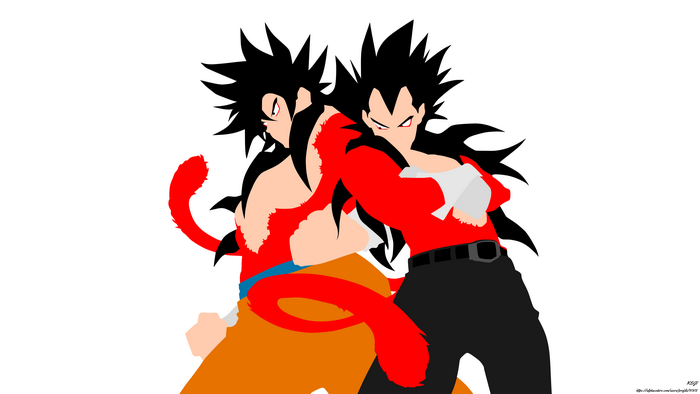 Goku and Vegeta Super Saiyan 4 from Dragon Ball GT