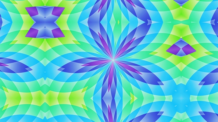Abstract Kaleidoscope of Blue, Green, and Purple
