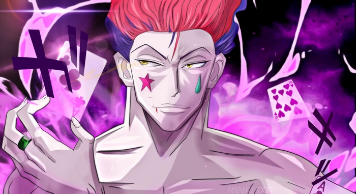 Hisoka from Hunter x Hunter with cards
