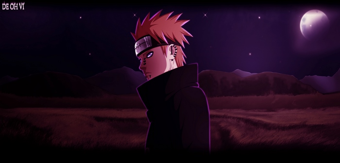 Pain from Naruto in a dark landscape