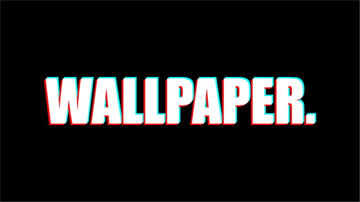 White "WALLPAPER." text with glitch effect