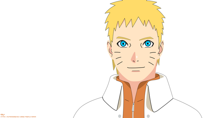 Naruto Uzumaki Smiling in Hokage Attire