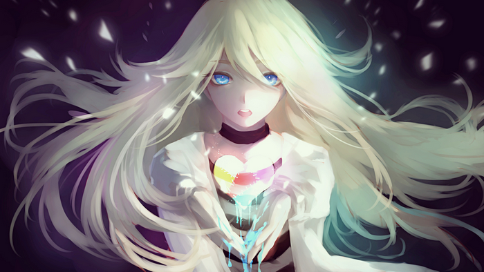 Rachel Gardner from Satsuriku no Tenshi Holding Glowing Heart