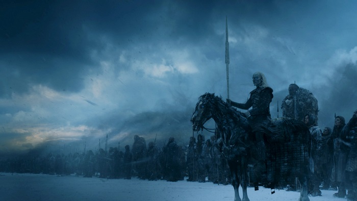 White Walker on horseback with army from Game of Thrones