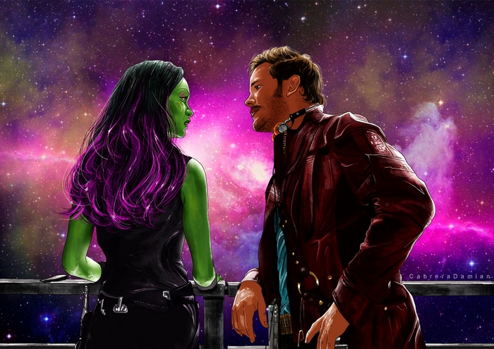 Gamora and Star Lord from Guardians of the Galaxy