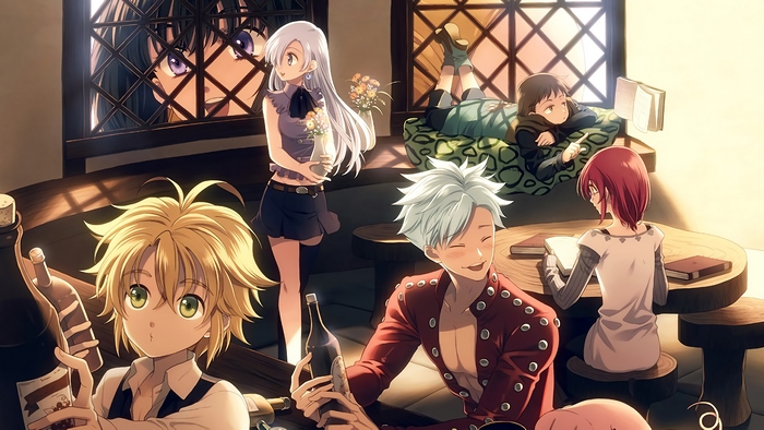 The Seven Deadly Sins Characters Relaxing Together
