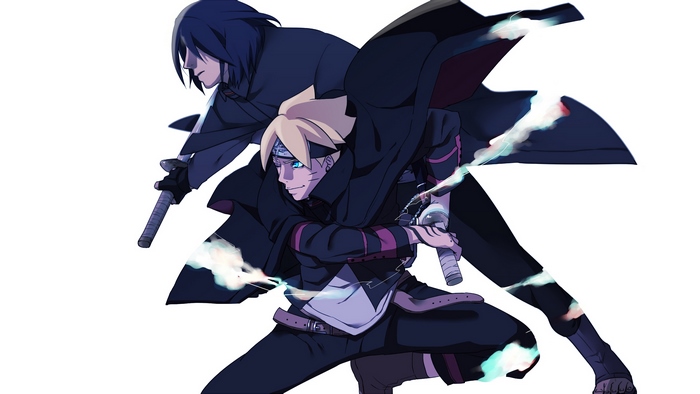 Boruto and Sasuke in Dynamic Action Pose