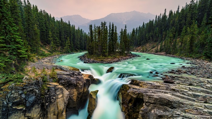 Waterfall in Jasper National Park, Canada