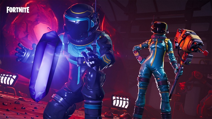 Fortnite astronauts with crystal and pickaxe