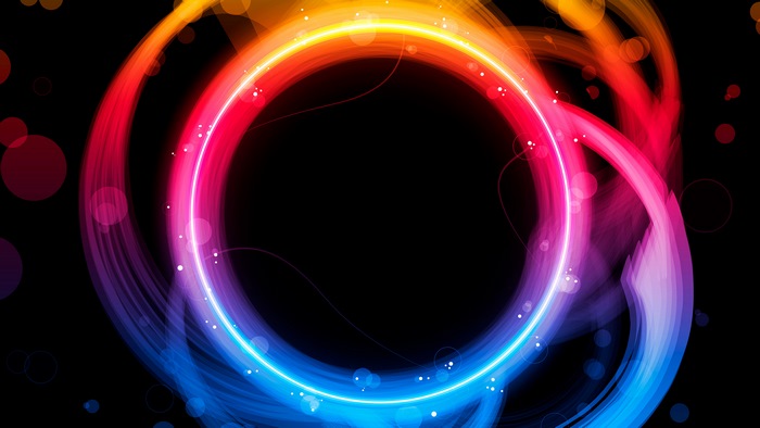 Colorful Rings on Black Background