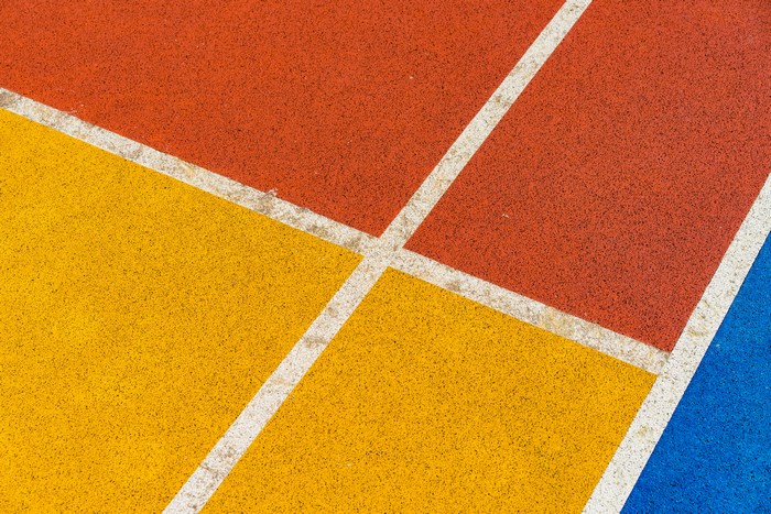 Abstract pattern of colored court lines