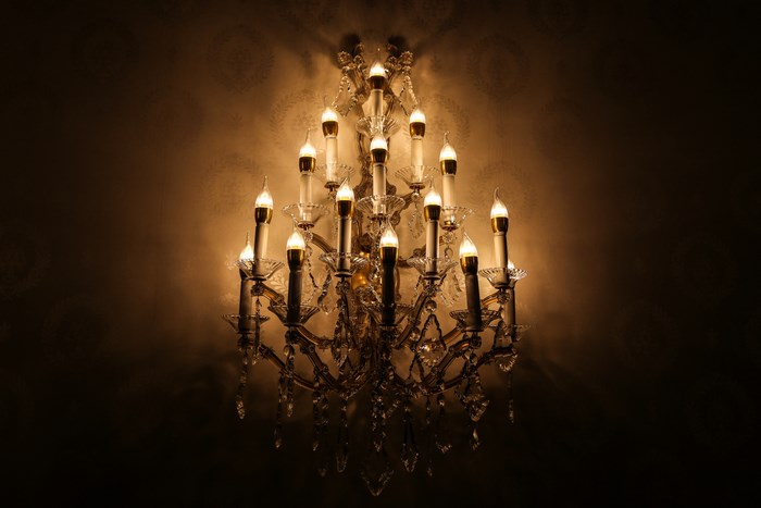 Crystal chandelier with electric candle lights