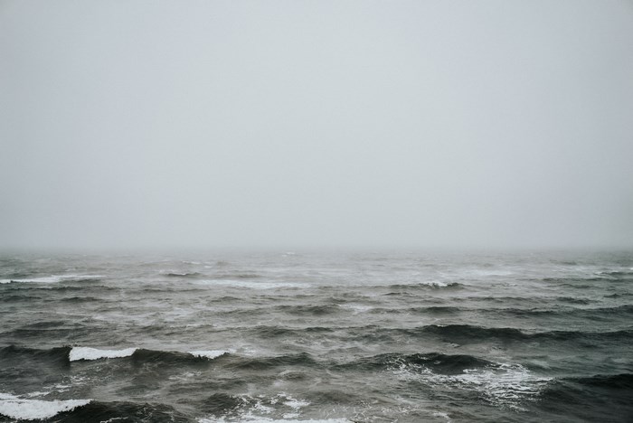 Stormy Ocean with Fog and Waves