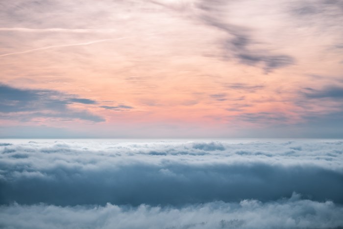 Clouds at sunset with pink sky