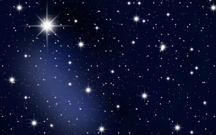 Starry Night Sky with Bright Stars