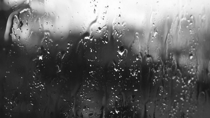 Raindrops on glass