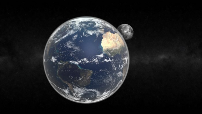 Earth and Moon in Space