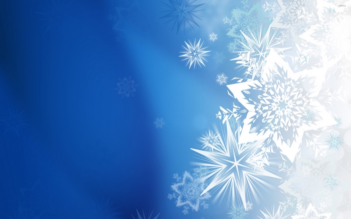 Blue background with white snowflakes