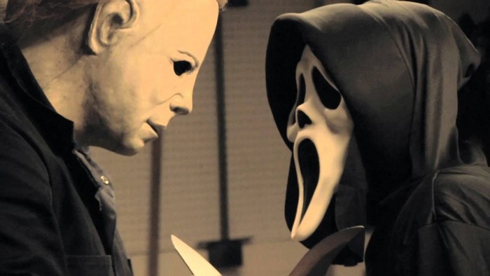 Michael Myers Facing Ghostface Masked Figure