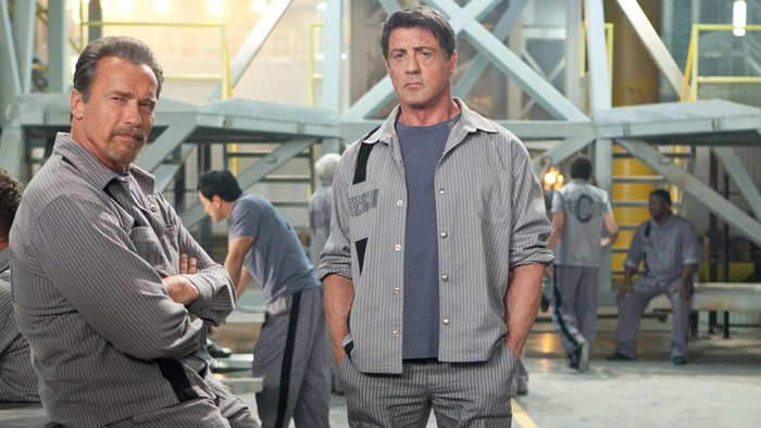 Arnold Schwarzenegger and Sylvester Stallone in Escape Plan