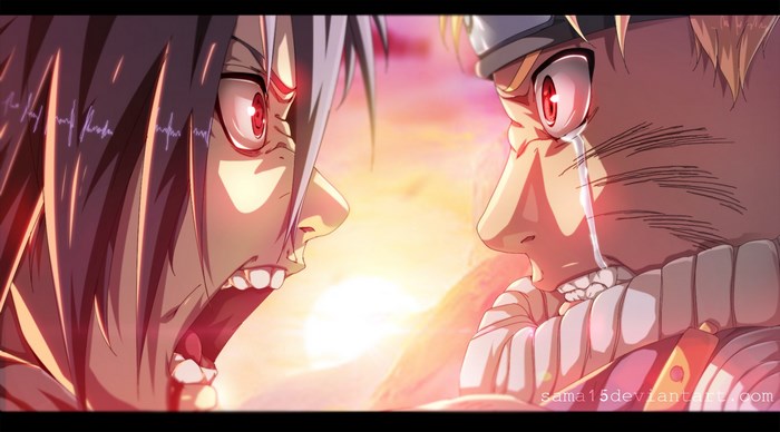 Naruto Uzumaki and Sasuke Uchiha from Naruto