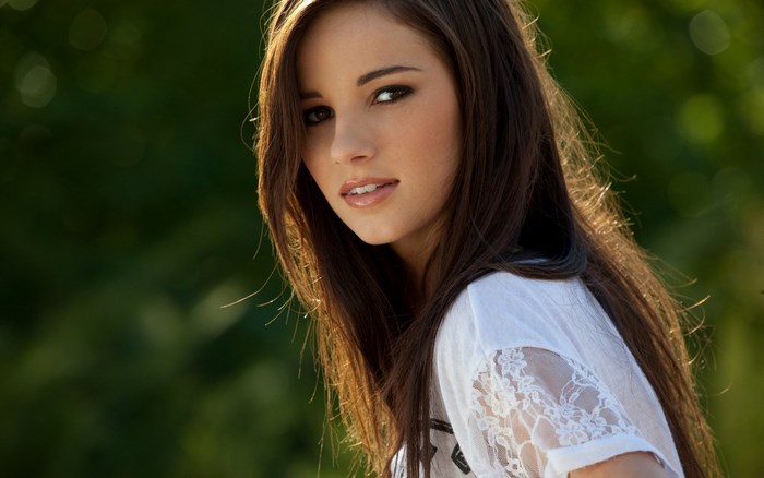 Madison Morgan in White Lace Top