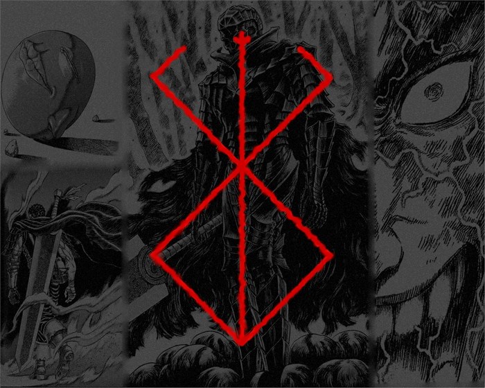 Guts and Brand of Sacrifice from Berserk