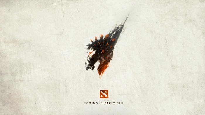 Dota 2 logo with a creature and text