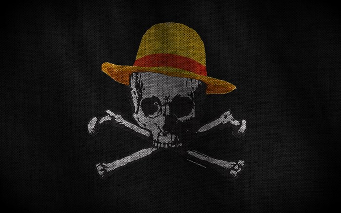 Skull and crossbones with straw hat from One Piece