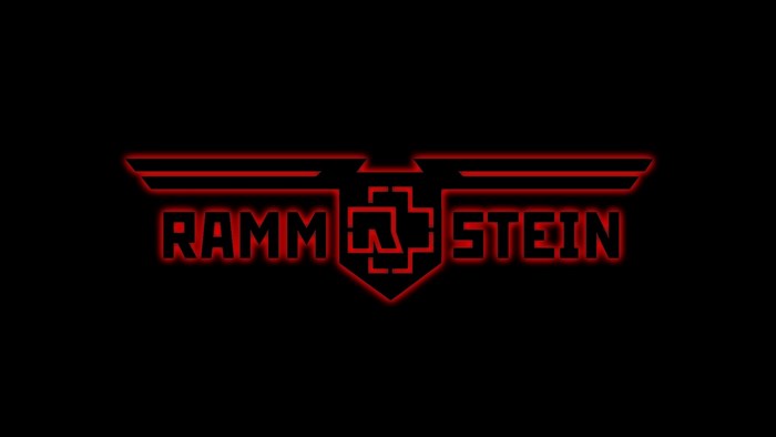 Rammstein logo with red neon outline