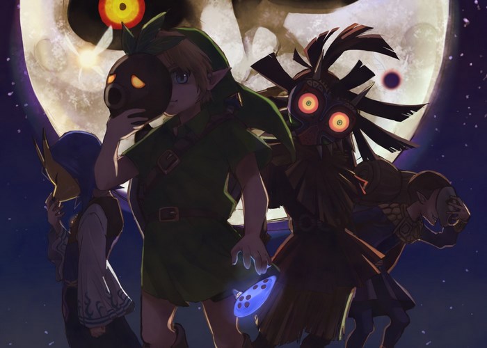 Link and Characters from Majora's Mask under Moonlight