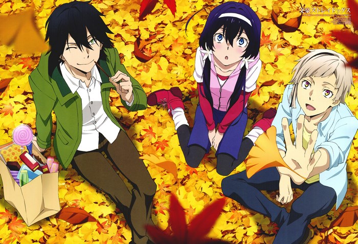 Bungo Stray Dogs characters in autumn leaves