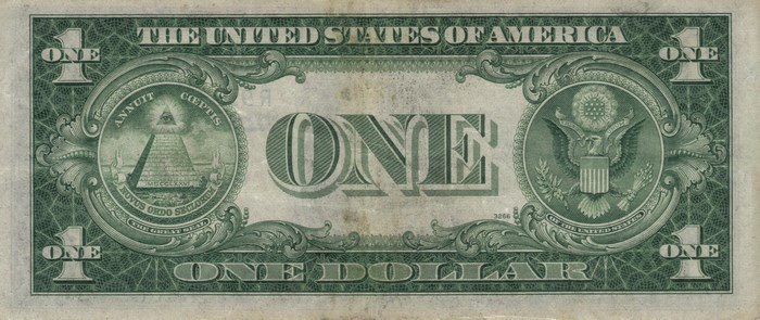 Back of a United States One Dollar Bill