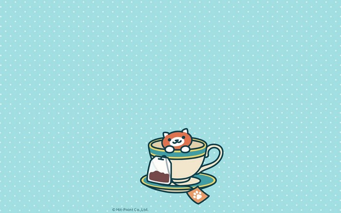 Neko Atsume cat in a teacup