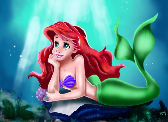 Ariel the Little Mermaid underwater