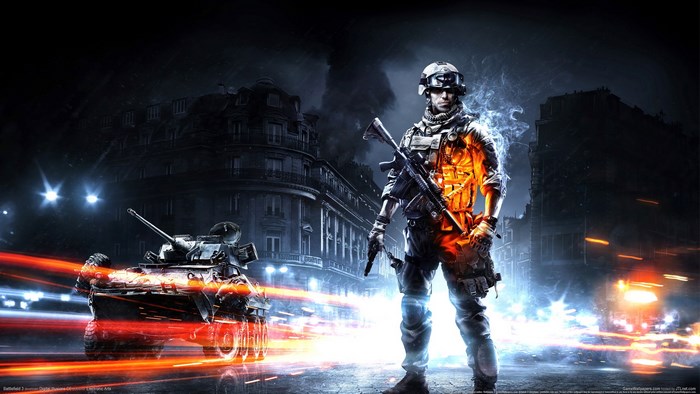 Soldier and tank in Battlefield 3