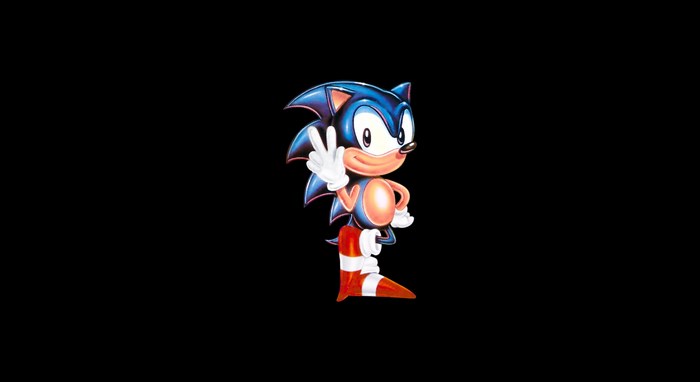 Sonic the Hedgehog making peace sign