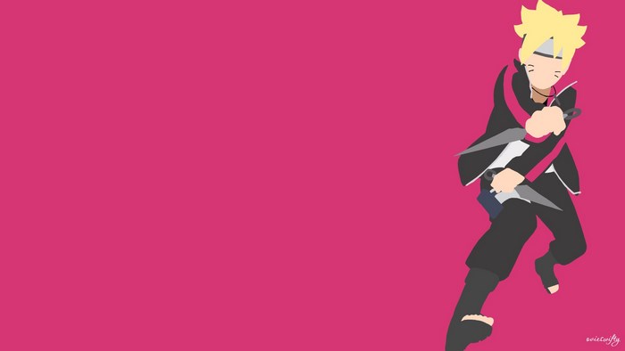 Boruto Uzumaki holding kunai knives