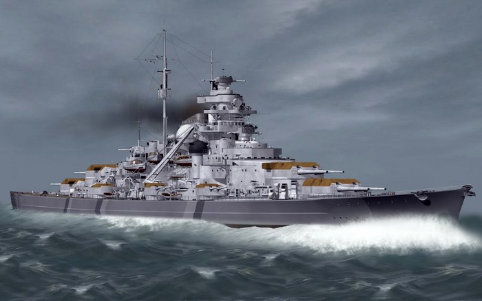 German Battleship Bismarck at Sea