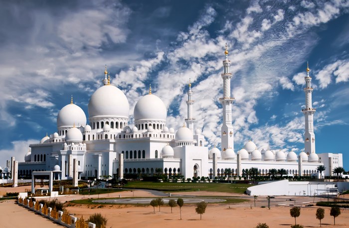 Sheikh Zayed Grand Mosque with Blue Sky