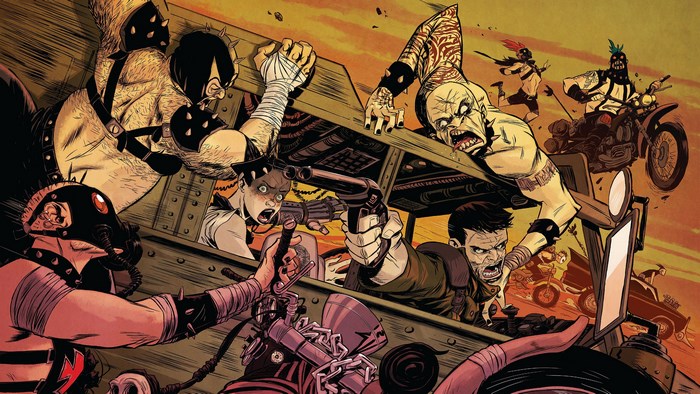 Mad Max Fury Road characters in a chase