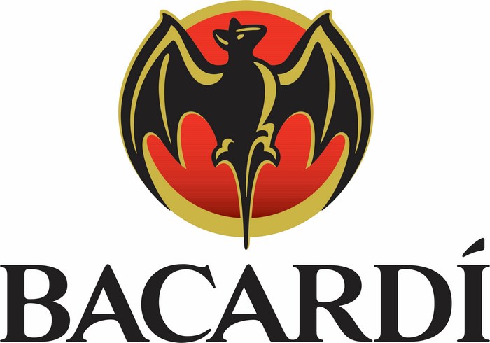 Bacardi logo with bat and text