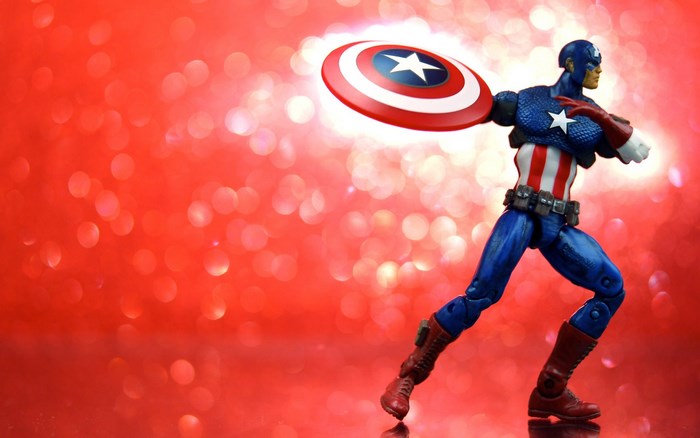 Captain America action figure with shield