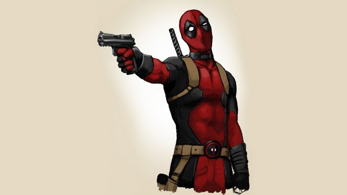 Deadpool holding a pistol