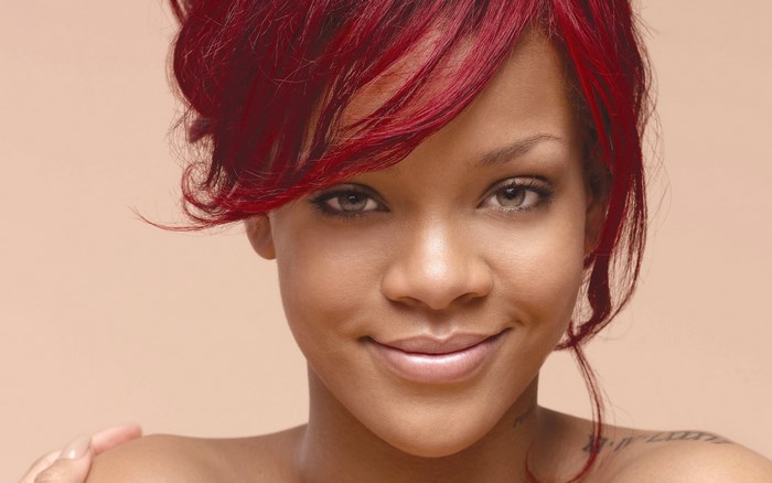 Rihanna with red hair