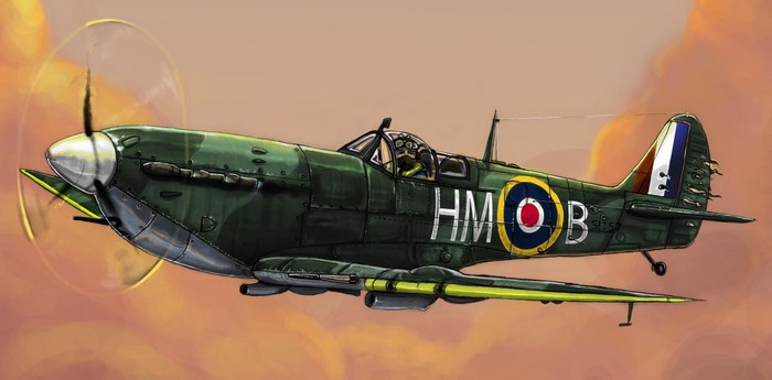 Supermarine Spitfire HMOB aircraft in flight
